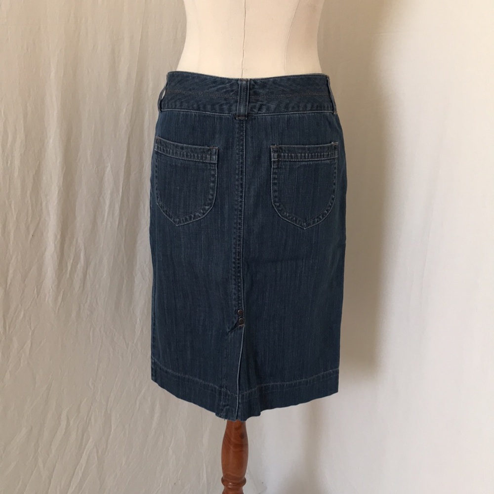 COLORADO womens 8 denim skirt 4 pockets mid blue back split front fly - Picture 6 of 16